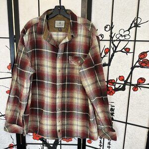 Legendary Whitetails Flannel Shirt Red Brown Plaid Men’s Size XLT